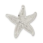 Sterling Silver Polished & Textured Starfish Chain Slide Pendant - Image 4