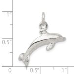 Sterling Silver Polished Dolphin Pendant - Image 3