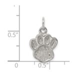 Sterling Silver Polished and Textured Paw Print Charm - Image 3
