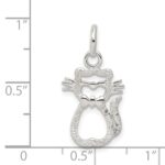 Sterling Silver Polished Cat Charm - Image 3