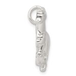 Sterling Silver Polished & Textured Horse Pendant - Image 2