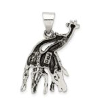 Sterling Silver Antiqued Giraffes Pendant - Image 4