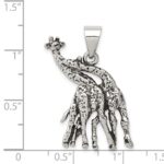 Sterling Silver Antiqued Giraffes Pendant - Image 3