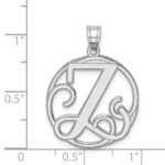 Sterling Silver Rhodium-plated Fancy Script Letter Z Initial Pendant - Image 3