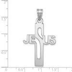 Sterling Silver Rhodium-plated Jesus Cross Extra Large Pendant - Image 4