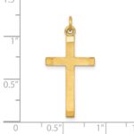 Sterling Silver Gold-plated Polished and Satin Cross Pendant - Image 4