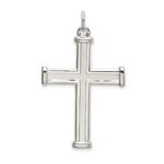 Sterling Silver Polished and Satin Cross Pendant