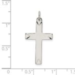 Sterling Silver Satin and D/C Cross Pendant - Image 4