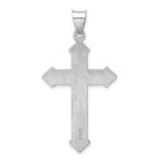 Sterling Silver Rhodium-plated Textured & Polished Cross Pendant - Image 3