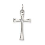 Sterling Silver Polished CZ Cross Pendant