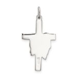 Sterling Silver Polished and Satin Draped Cross Pendant - Image 3