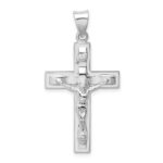 Sterling Silver Rhodium-plated Polished INRI Latin Crucifix Pendant