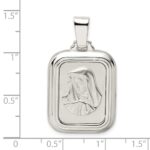 Sterling Silver Satin & Polished Mary w/Hail Mary Prayer Pendant - Image 4