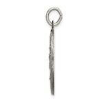 Sterling Silver Satin Antiqued Spanish Lady of Guadalupe Medal Pendant - Image 2