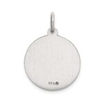 Sterling Silver Satin Antiqued Spanish St. Lucy Medal Pendant - Image 3