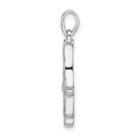 Sterling Silver Rhodium-plated CZ Chamseh Pendant - Image 2
