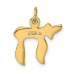 Sterling Silver Gold-plated Polished Small Chai Pendant - Image 3