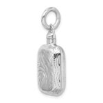 Sterling Silver Rhodium-Plated Rectangular Ash Holder Pendant - Image 3