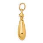 Sterling Silver Gold-tone Polished Screw Top Ash Holder Pendant - Image 2