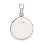 Sterling Silver Glitter Enamel Letter M Initial Circle Pendant - Image 4