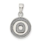 Sterling Silver Glitter Enamel Letter O Inital Circle Pendant