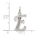 Sterling Silver Polished Glitter Enamel Letter E Initial Charm - Image 3