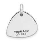 Sterling Silver RH-plated Crystal Antique Guitar Pendant - Image 3