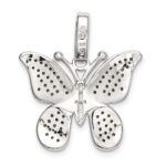 Sterling Silver Rhod-plated Polished Preciosa Crystal Butterfly Pendant - Image 3
