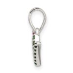 Sterling Silver Polished Red White & Green CZ Joy Pendant - Image 2
