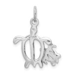 Sterling Silver Rhodium-plated Turtles Pendant - Image 3