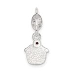 Sterling Silver Polished and Enameled Cupcake w/Garnet Charm - Image 3