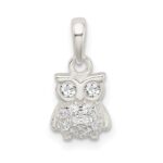 Sterling Silver CZ Owl Pendant
