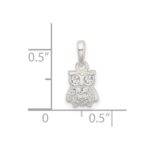 Sterling Silver CZ Owl Pendant - Image 4