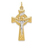 Sterling Silver & Gold Tone INRI Crucifix Pendant