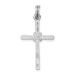 Sterling Silver Rhodium-plated CZ Cross Pendant - Image 3