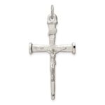 Sterling Silver Textured Crucifix Cross Pendant