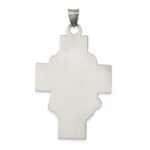 Sterling Silver Hollow Satin Antiqued Jesus Cross Medal - Image 3