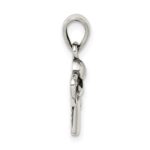 Sterling Silver Antiqued Angel with Heart Pendant - Image 2