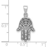 Sterling Silver Antiqued Hamsa Pendant - Image 4