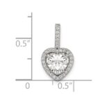 Sterling Silver CZ Heart Chain Slide - Image 4