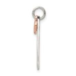 Sterling Silver & Rose-tone Bar & Heart Charm - Image 2