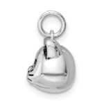 Sterling Silver Rhodium-plated Antiqued Cat Head Pendant - Image 2
