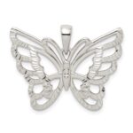 Sterling Silver Diamond-cut Butterfly Pendant