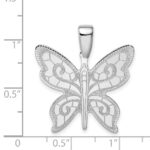 Sterling Silver Rhodium-plated Butterfly Pendant - Image 4