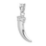 Sterling Silver Rhodium-plated Polished Claw Pendant - Image 5