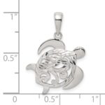 Sterling Silver Diamond-cut Turtle Pendant - Image 4