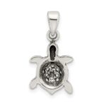 Sterling Silver Antiqued Turtle Pendant - Image 3