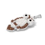 Sterling Silver Rhod-pltd Imitation Pearl/Preciosa Crystal Owl Pendant - Image 5