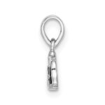 Sterling Silver RH-plated Black/White Enameled Puppy Children's Pendant - Image 2