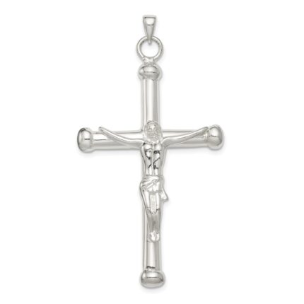 Sterling Silver Polished Crucifix Pendant
